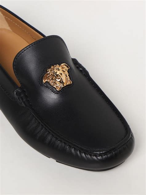 mocassini neri in pelle uomo versace|VERSACE: Mocassino in pelle .